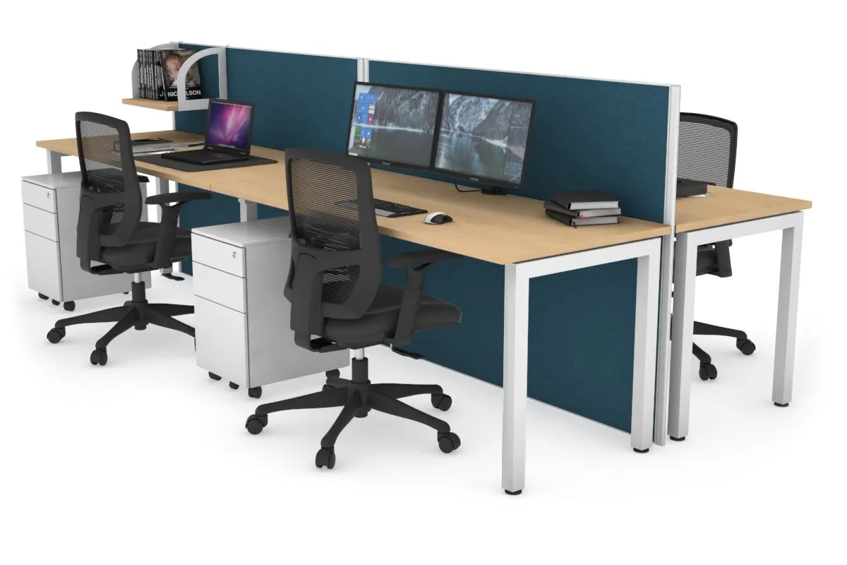 Horizon Quadro 4 Person Bench Square Legs Office Workstation [1800L x 700W]