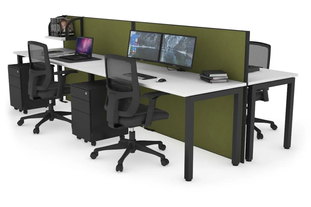 Horizon Quadro 4 Person Bench Square Legs Office Workstation [1800L x 700W]