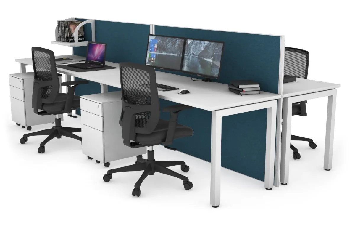 Horizon Quadro 4 Person Bench Square Legs Office Workstation [1800L x 700W]