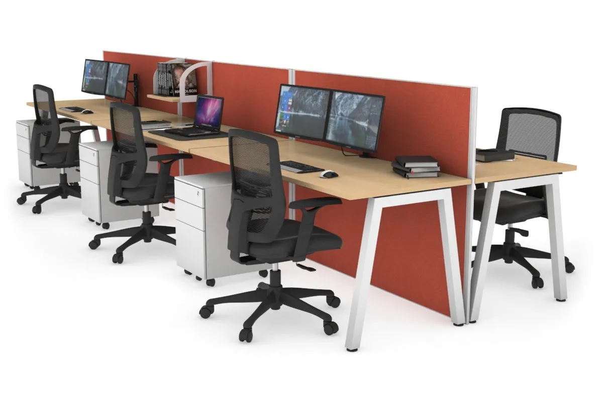 Horizon Quadro 6 Person Bench A Legs Office Workstation [1800L x 700W]