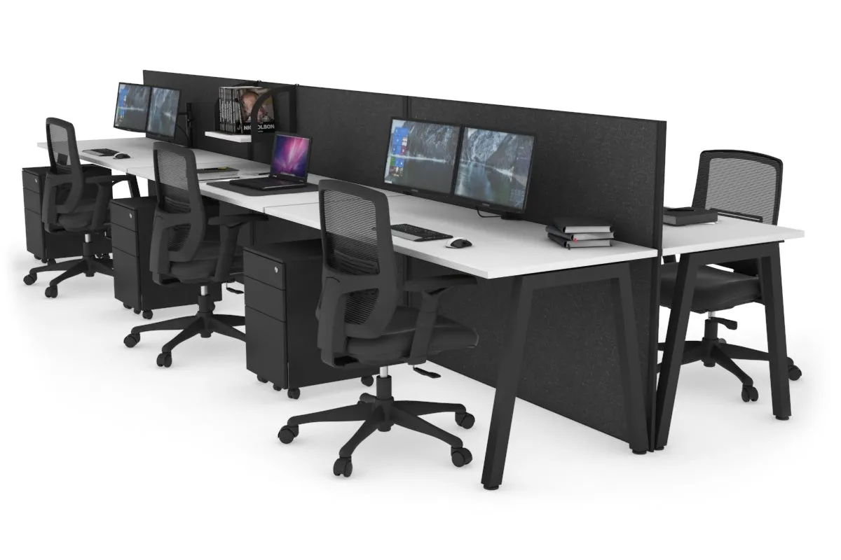 Horizon Quadro 6 Person Bench A Legs Office Workstation [1800L x 700W]