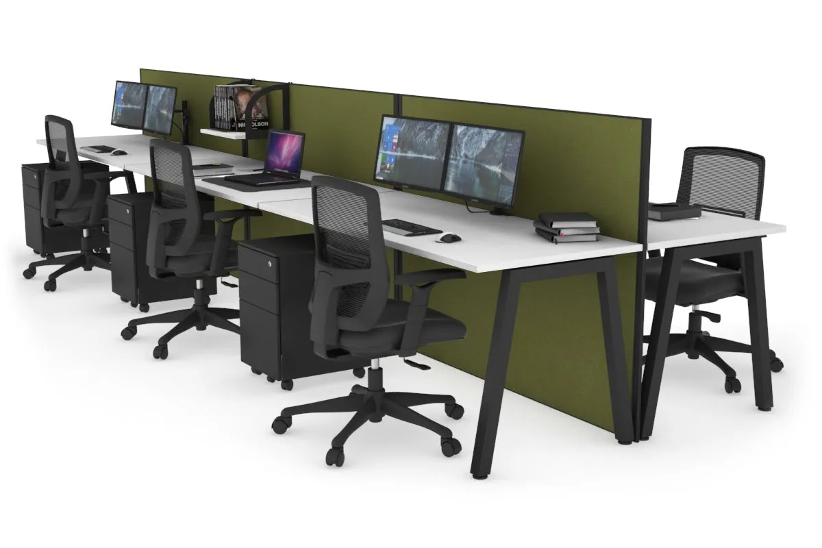 Horizon Quadro 6 Person Bench A Legs Office Workstation [1800L x 700W]