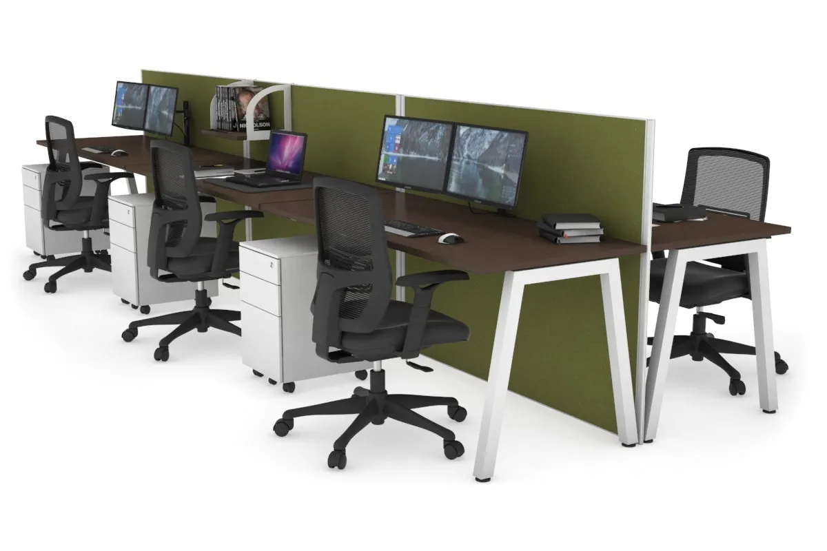 Horizon Quadro 6 Person Bench A Legs Office Workstation [1800L x 700W]