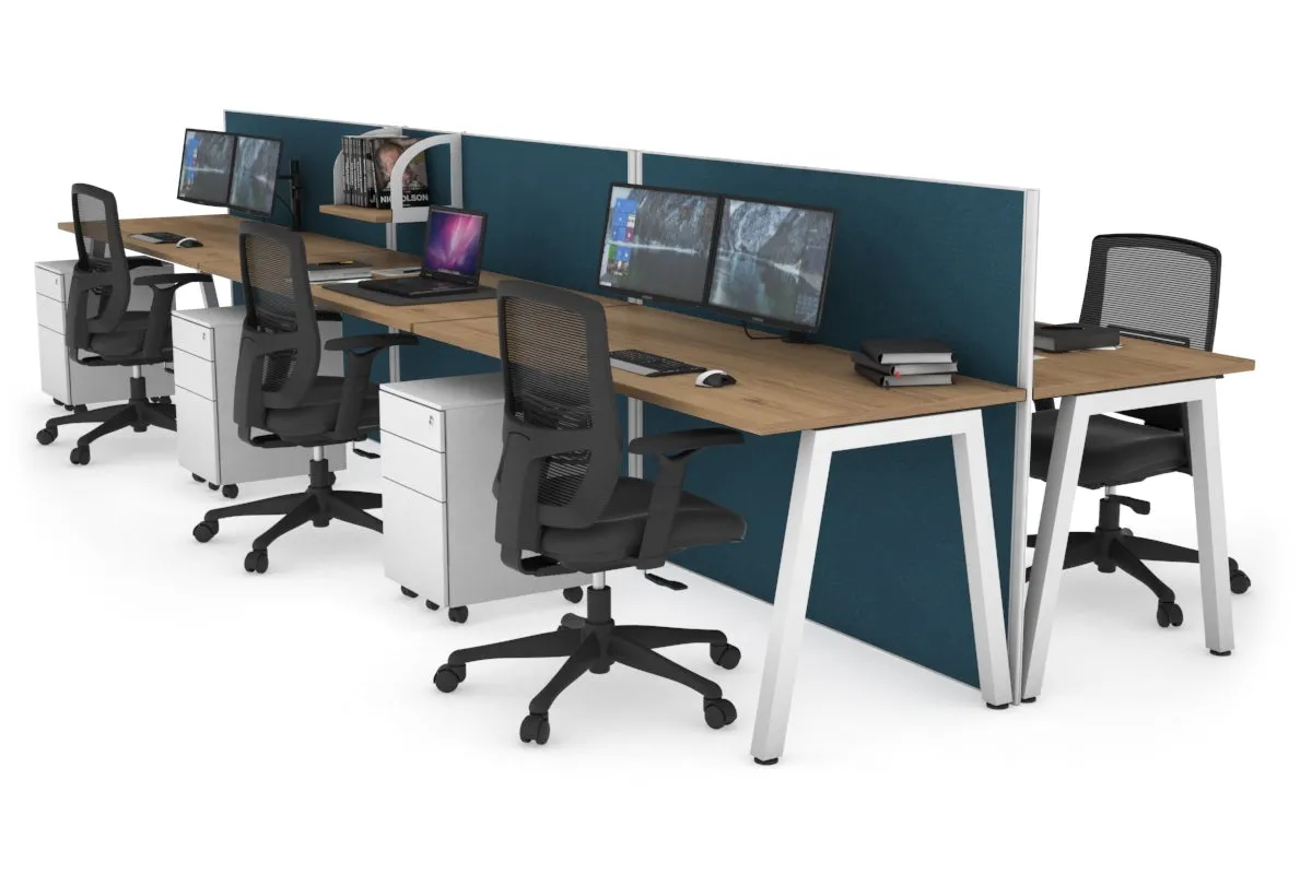 Horizon Quadro 6 Person Bench A Legs Office Workstation [1800L x 700W]