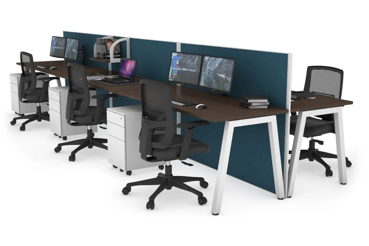 Horizon Quadro 6 Person Bench A Legs Office Workstation [1800L x 700W]