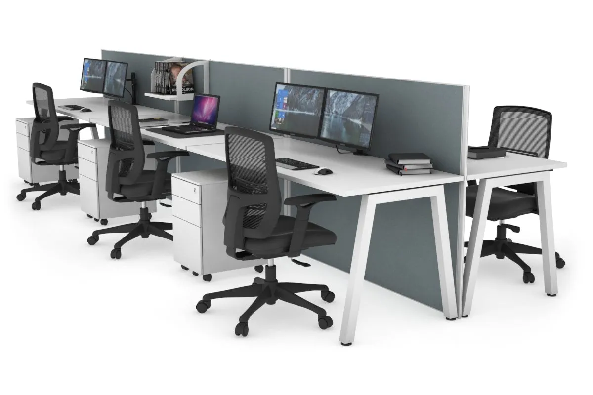 Horizon Quadro 6 Person Bench A Legs Office Workstation [1800L x 700W]