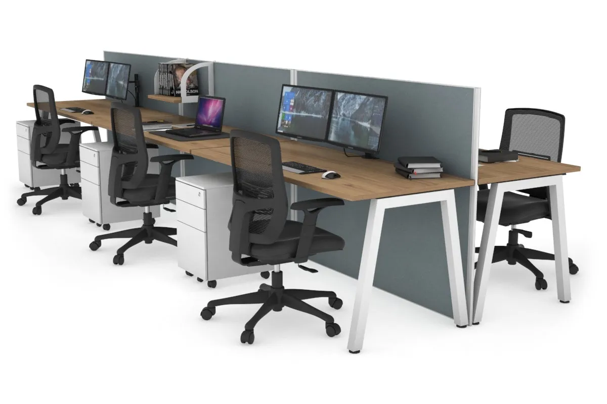 Horizon Quadro 6 Person Bench A Legs Office Workstation [1800L x 700W]