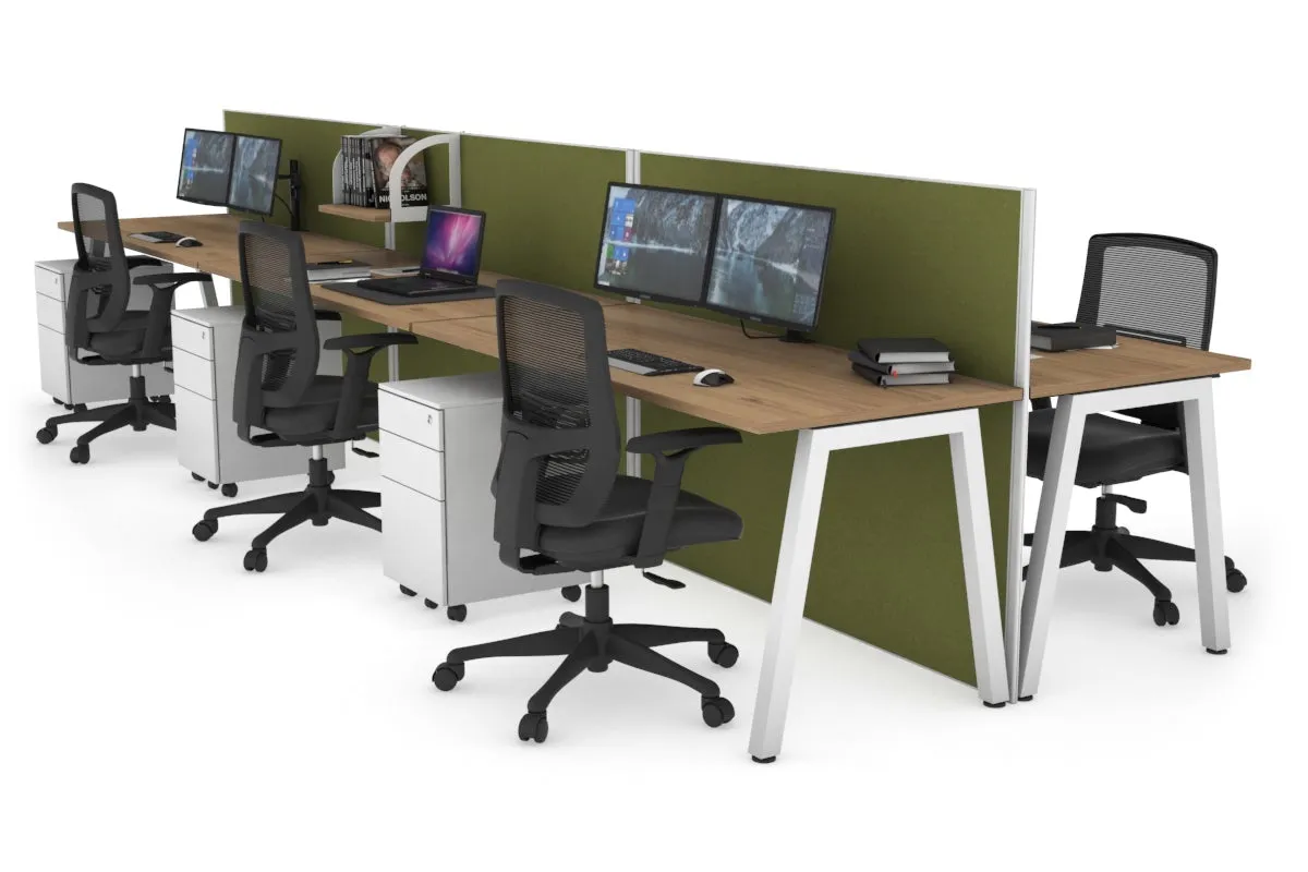 Horizon Quadro 6 Person Bench A Legs Office Workstation [1800L x 700W]