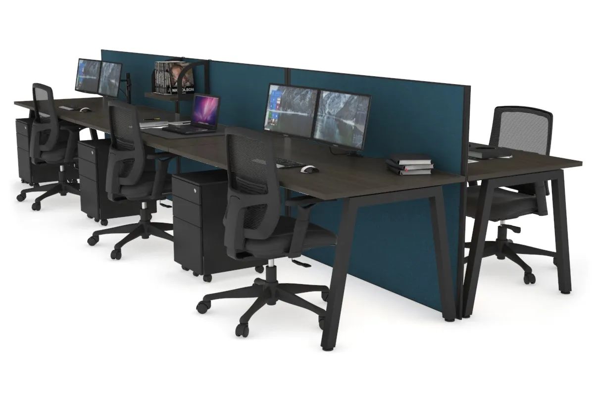 Horizon Quadro 6 Person Bench A Legs Office Workstation [1800L x 800W with Cable Scallop]