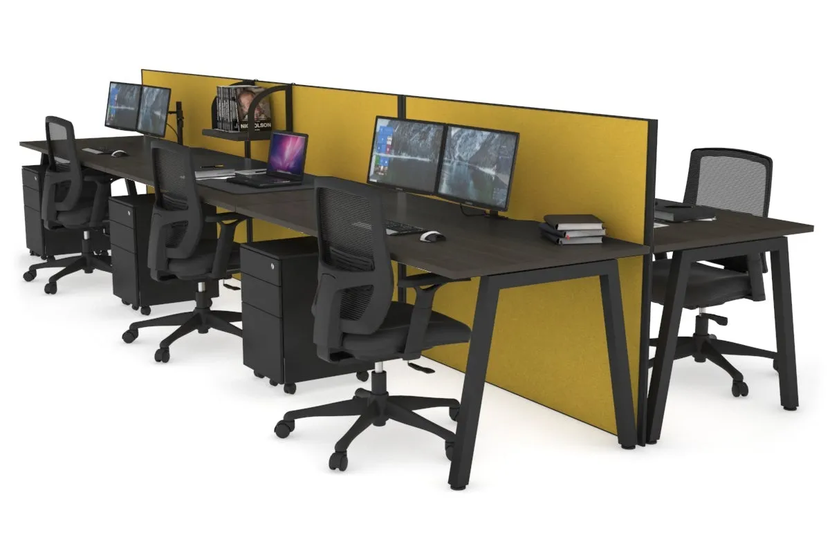 Horizon Quadro 6 Person Bench A Legs Office Workstation [1800L x 800W with Cable Scallop]