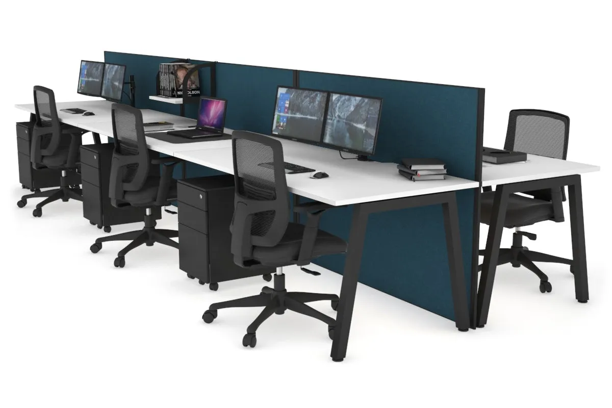 Horizon Quadro 6 Person Bench A Legs Office Workstation [1800L x 800W with Cable Scallop]