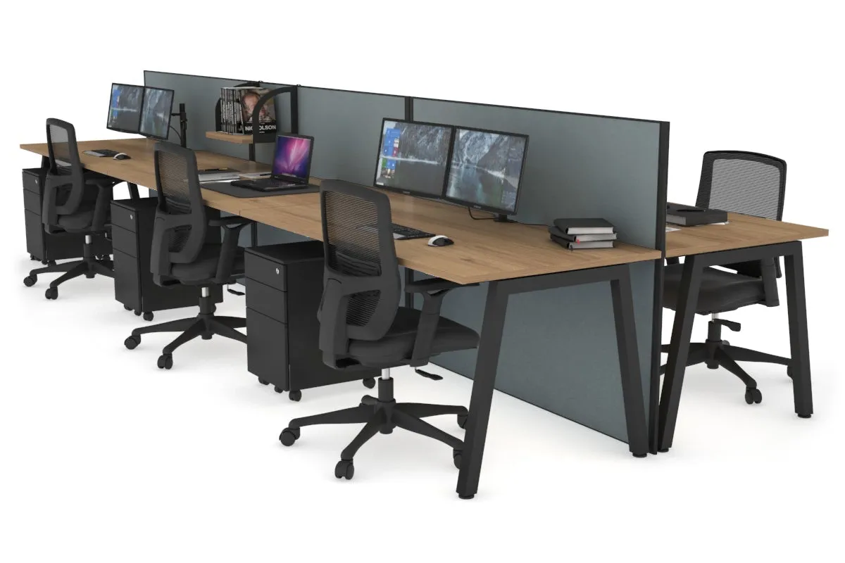 Horizon Quadro 6 Person Bench A Legs Office Workstation [1800L x 800W with Cable Scallop]