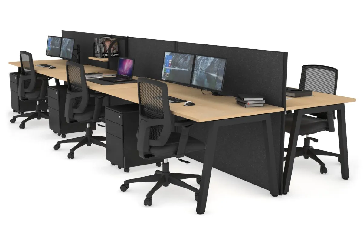 Horizon Quadro 6 Person Bench A Legs Office Workstation [1800L x 800W with Cable Scallop]