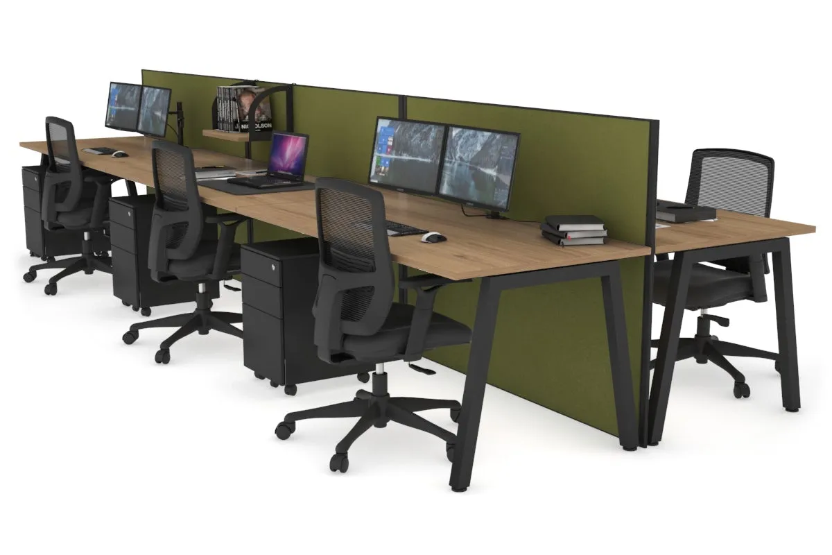 Horizon Quadro 6 Person Bench A Legs Office Workstation [1800L x 800W with Cable Scallop]