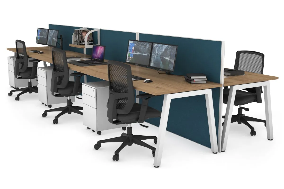 Horizon Quadro 6 Person Bench A Legs Office Workstation [1800L x 800W with Cable Scallop]