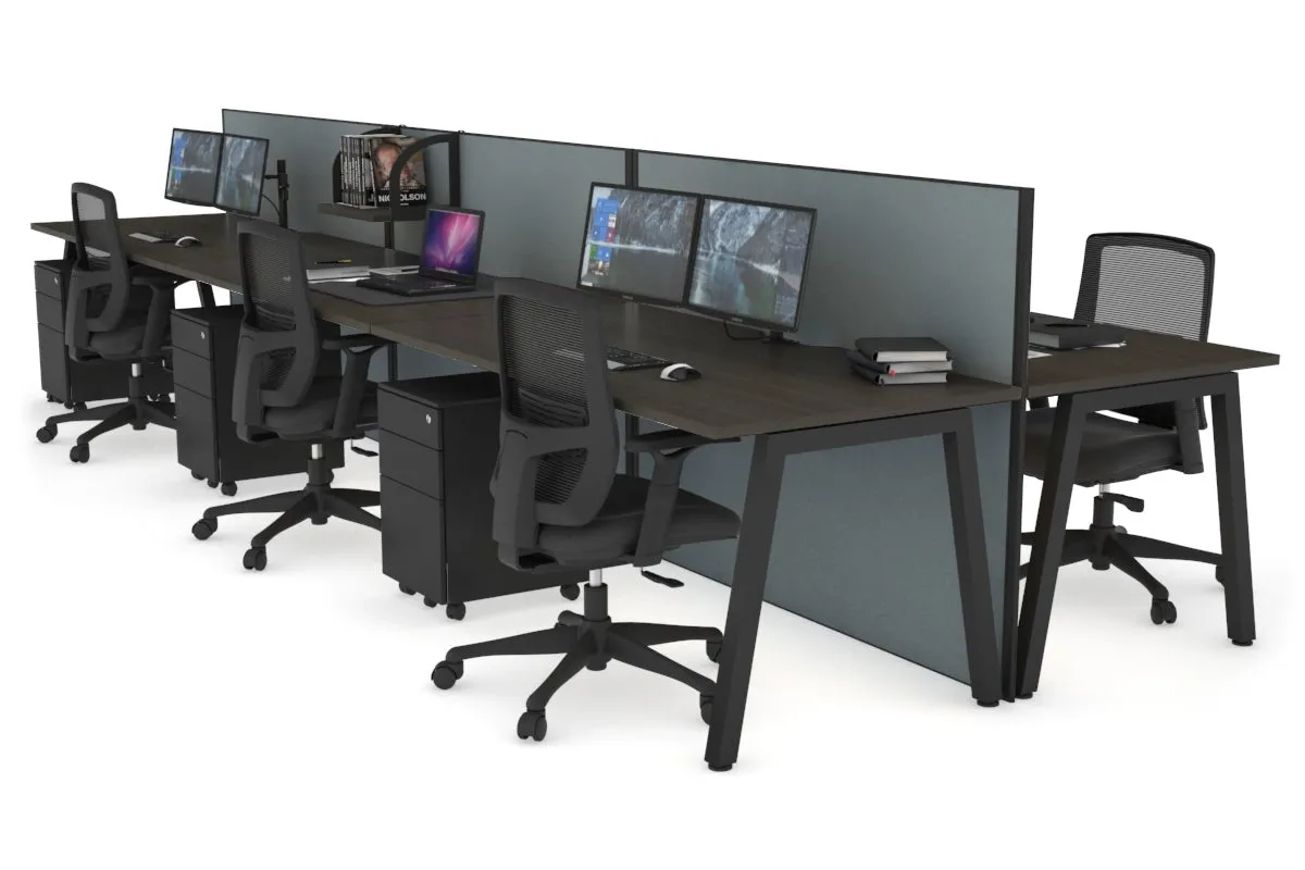 Horizon Quadro 6 Person Bench A Legs Office Workstation [1800L x 800W with Cable Scallop]