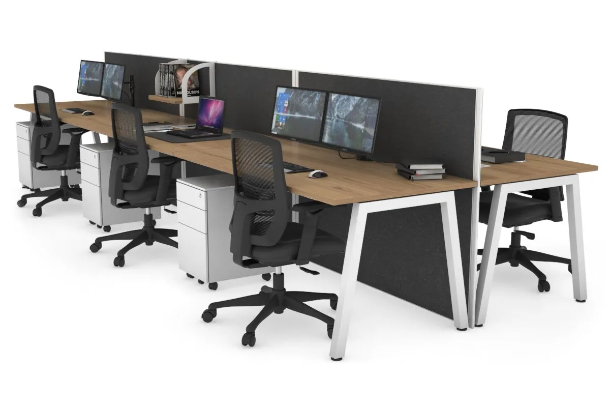 Horizon Quadro 6 Person Bench A Legs Office Workstation [1800L x 800W with Cable Scallop]