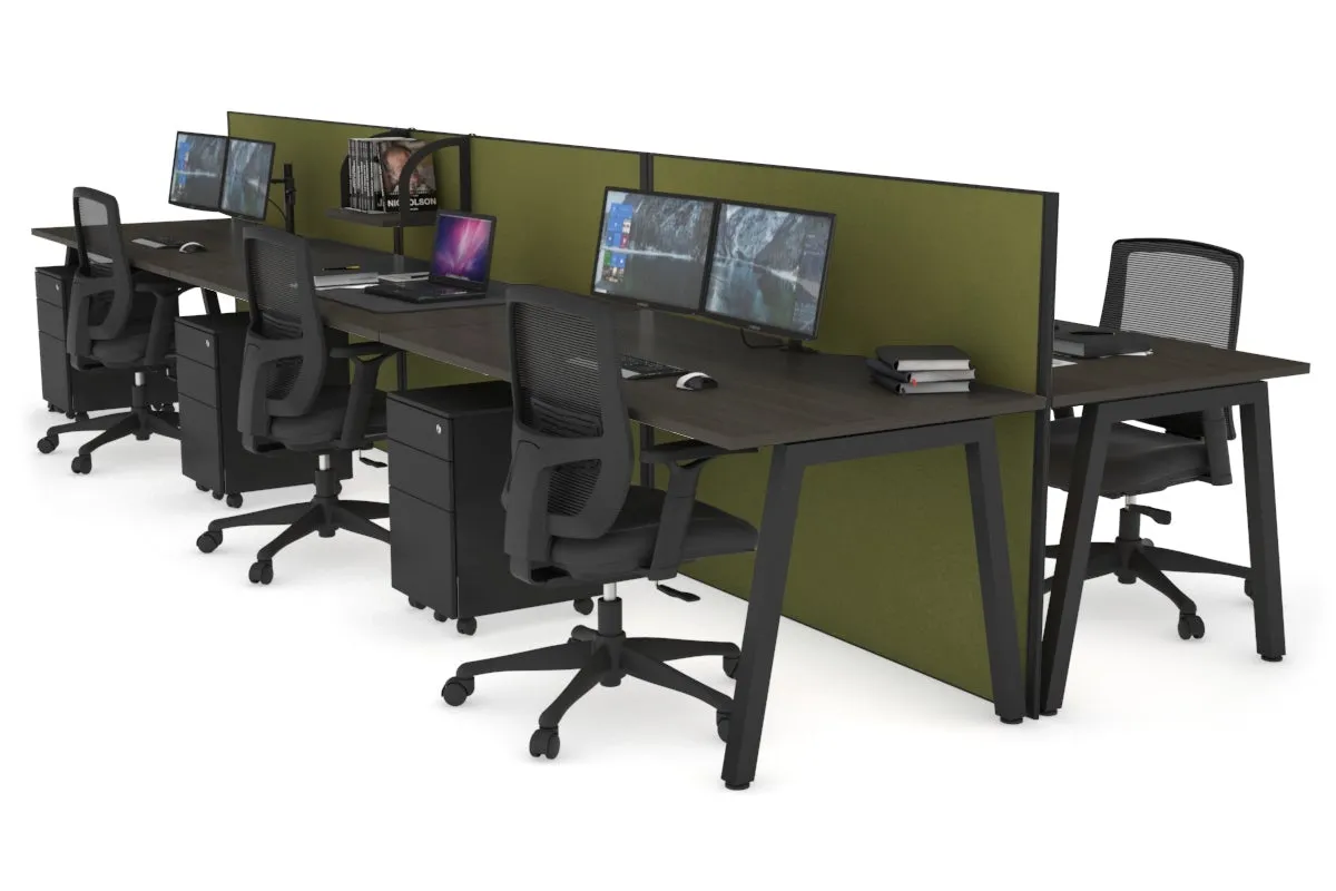 Horizon Quadro 6 Person Bench A Legs Office Workstation [1800L x 800W with Cable Scallop]