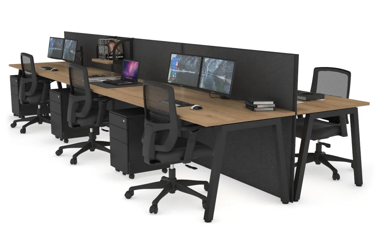 Horizon Quadro 6 Person Bench A Legs Office Workstation [1800L x 800W with Cable Scallop]