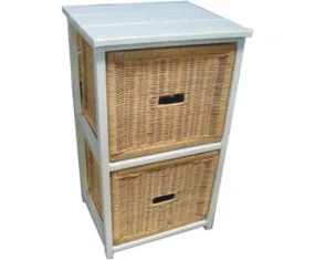 Hyssop 2 Chest of Drawers Cane Bedroom Kitchen Bathroom Storage Tallboy Shelf