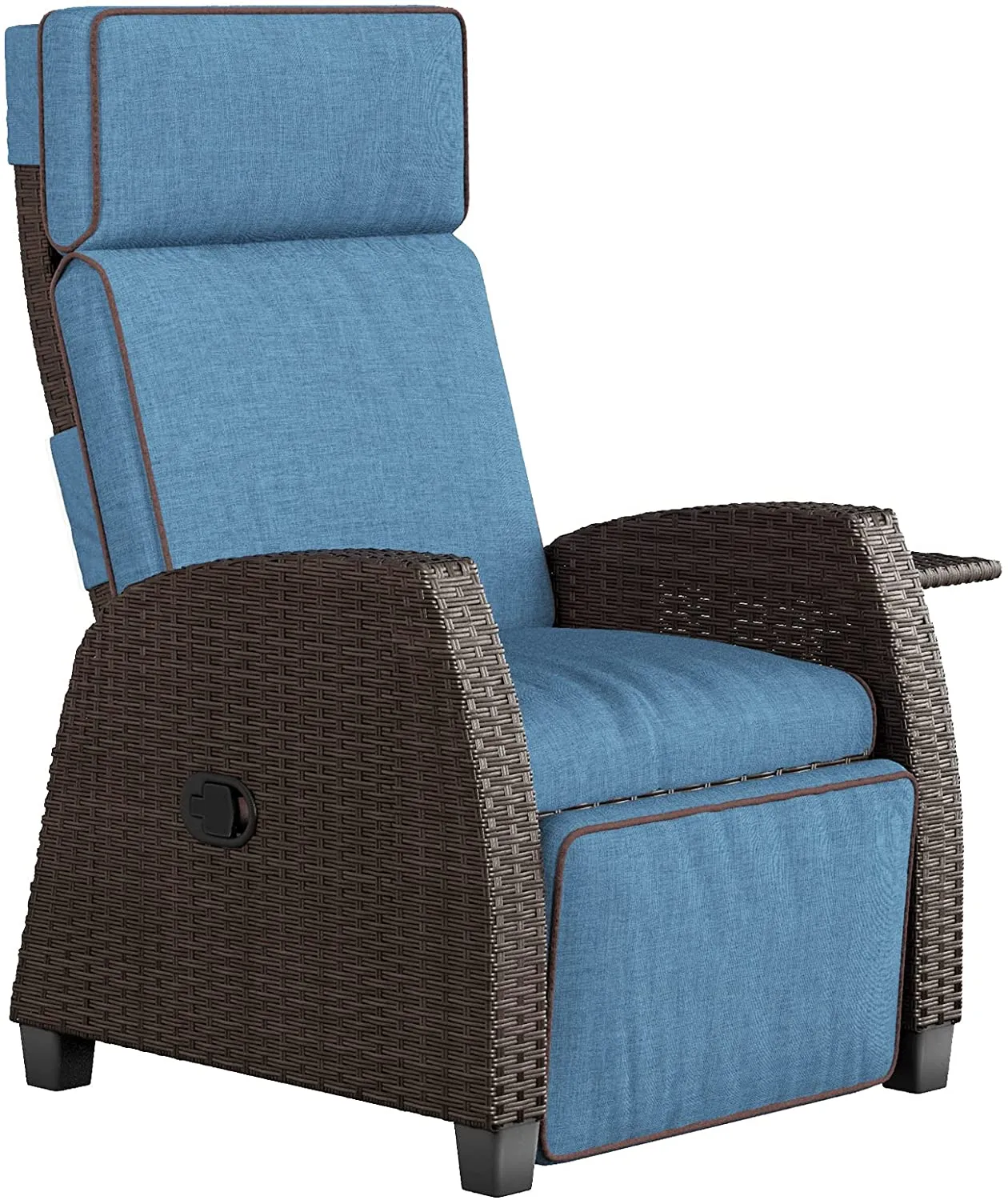 Indoor & Outdoor Recliner with Flip-Up Side Table