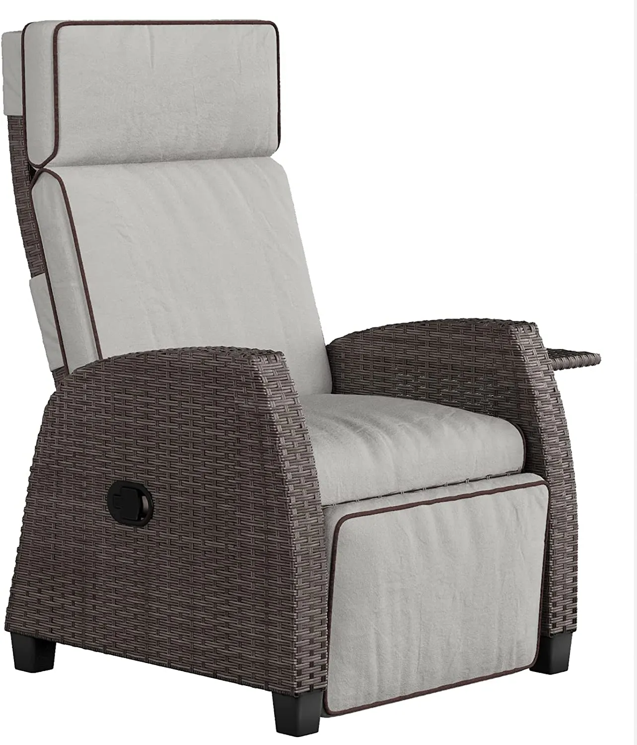 Indoor & Outdoor Recliner with Flip-Up Side Table