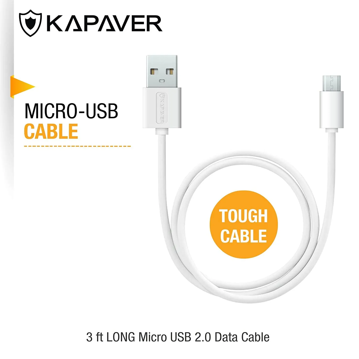 KAPAVER Micro USB Cable For Charging & Sync Data to Android Smartphones (10 Pack White)