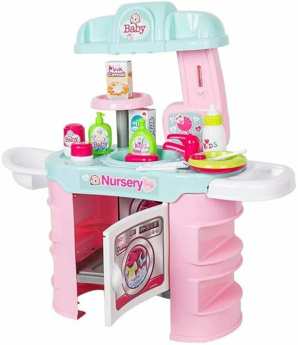 Kids Pretend Toy Play Set Role Nursery Center Set Deluxe Girls Birthday