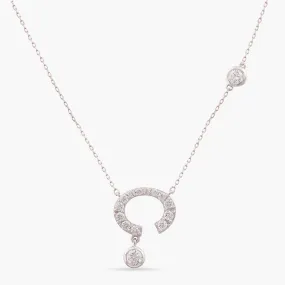 Lilah Delicate CZ Horseshoe Silver Pendant