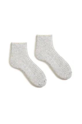 lisa b. Rib Shortie Socks - Grey Heather