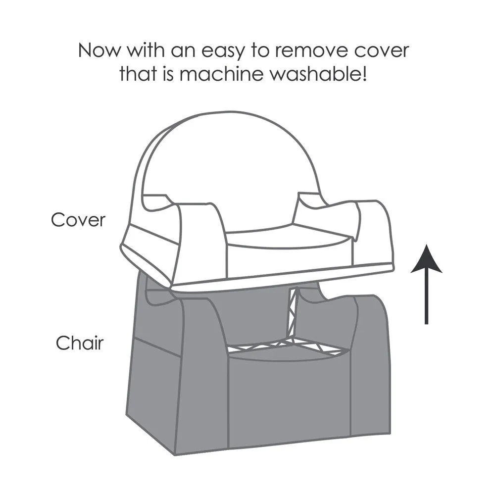 Little Reader Chair - Grey with White Piping