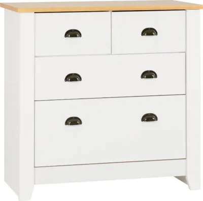 Ludlow 2 2 Drawer Chest - White/Oak Lacquer