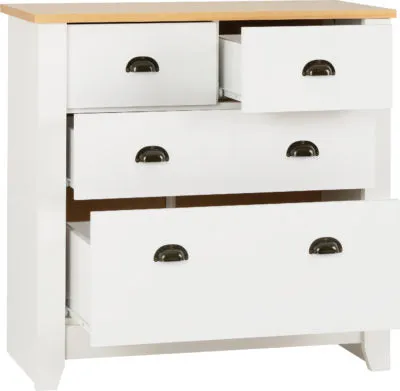 Ludlow 2 2 Drawer Chest - White/Oak Lacquer