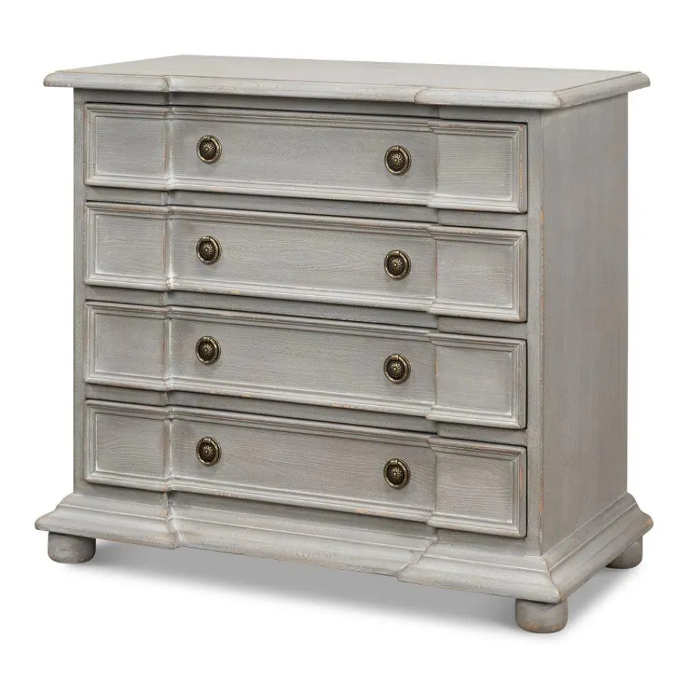 Markey Commode 4 Drawers Chest Grey