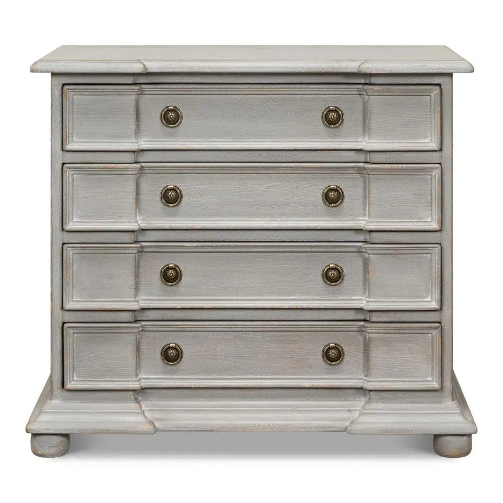 Markey Commode 4 Drawers Chest Grey