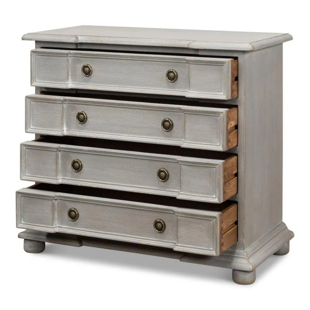 Markey Commode 4 Drawers Chest Grey