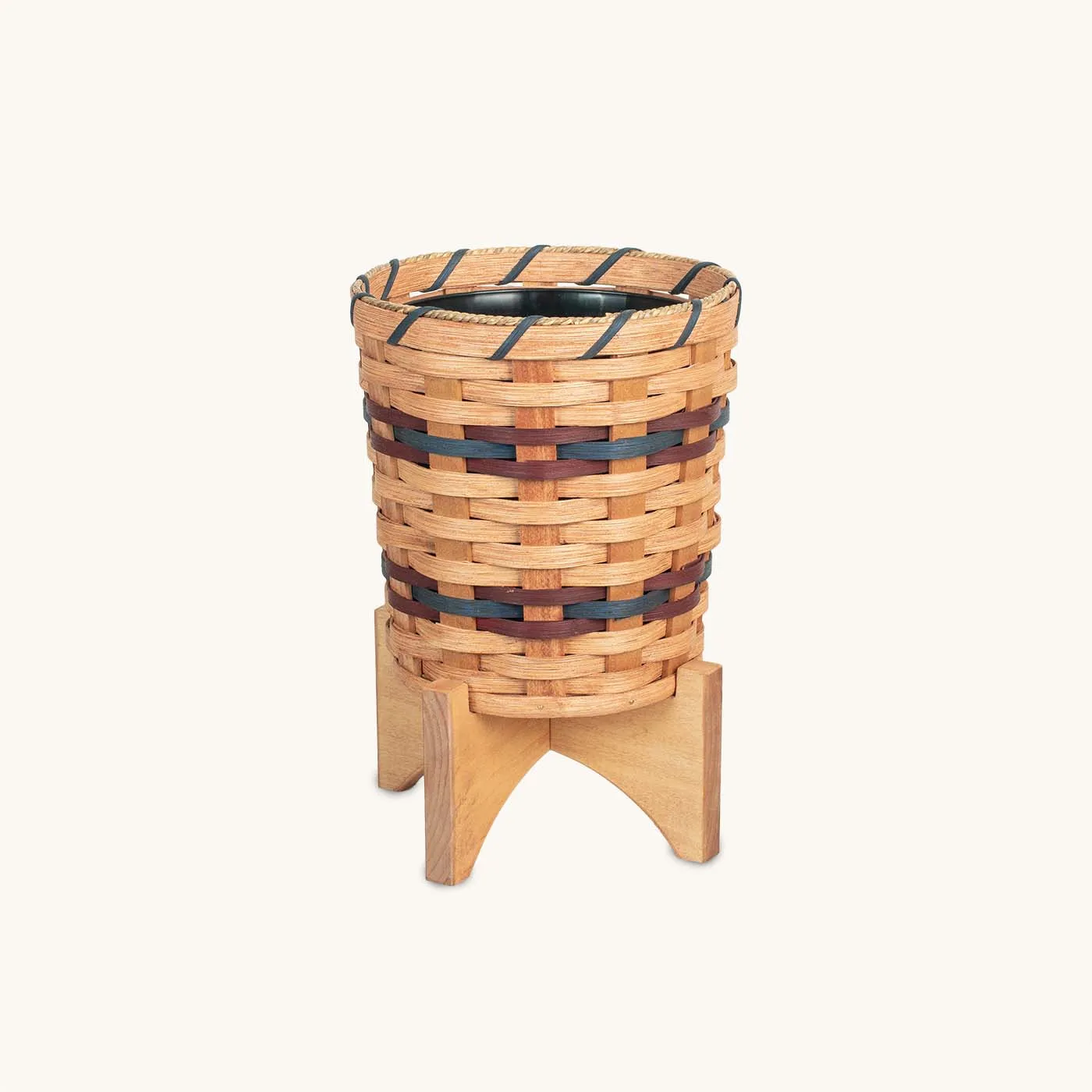 Medium Round Basket Planter | Woven Wicker Plant Pot w/Drainage