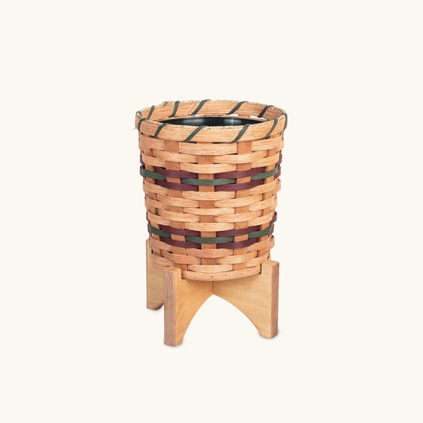 Medium Round Basket Planter | Woven Wicker Plant Pot w/Drainage