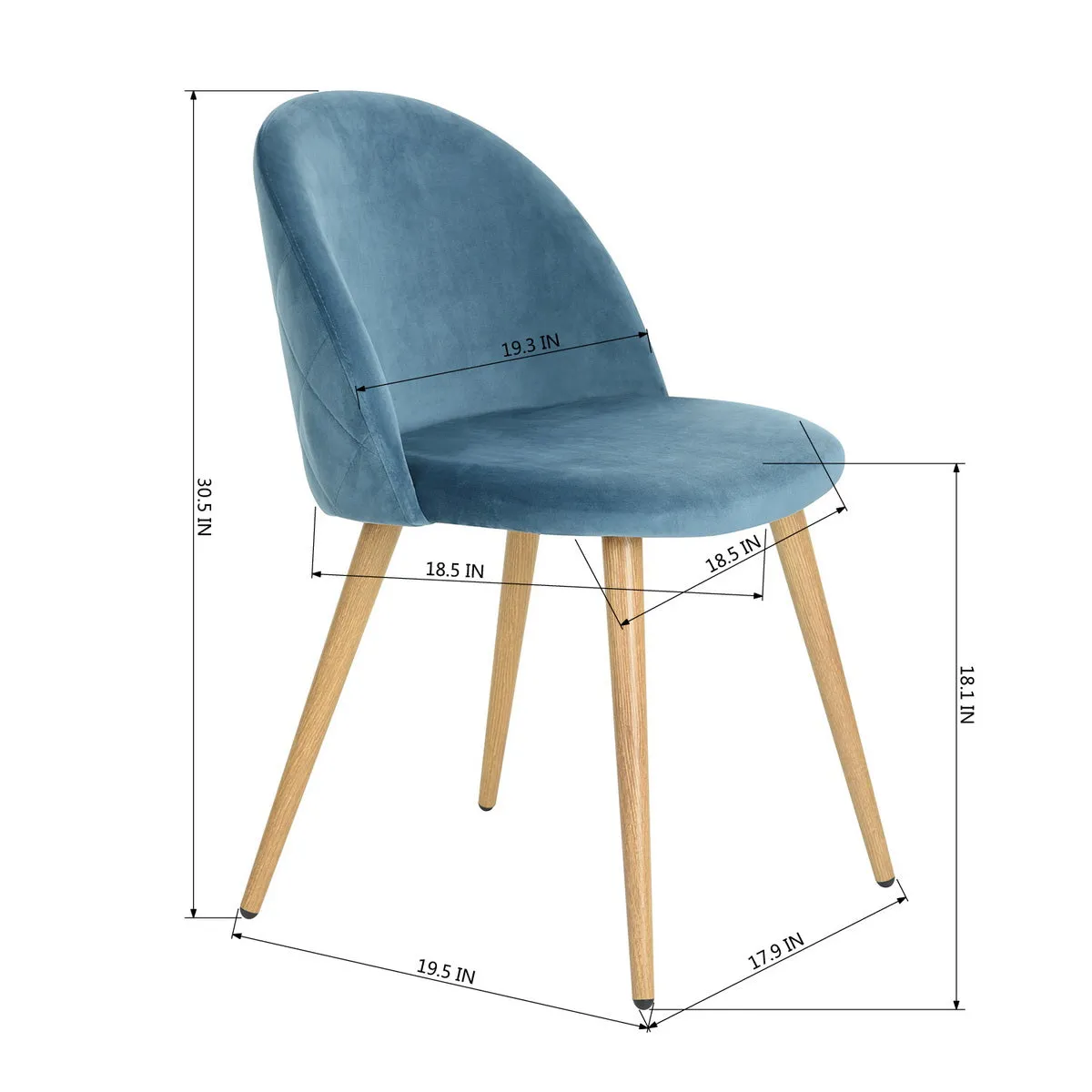 Modern and original velvet dining chair with graphic detail behind the back - ZOMBA