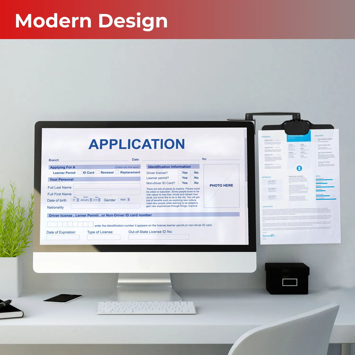 Monitor Mount Document Clip