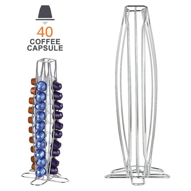 Nespresso Coffee Capsule Stand - Non Rotating 40 Pod Holder.