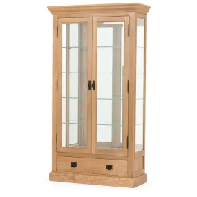 Oakland Oak Display Unit 2 Door With 1 Drawer