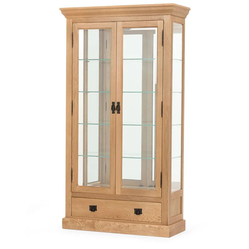 Oakland Oak Display Unit 2 Door With 1 Drawer