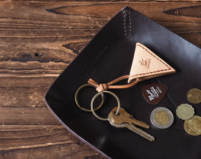 Personalized Leather Valet Tray #Dark Brown