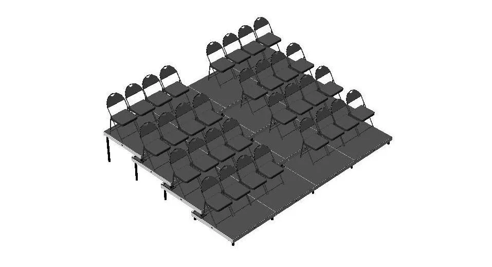 Portable Tiered Seating Kits using 4X4 Stage Modules