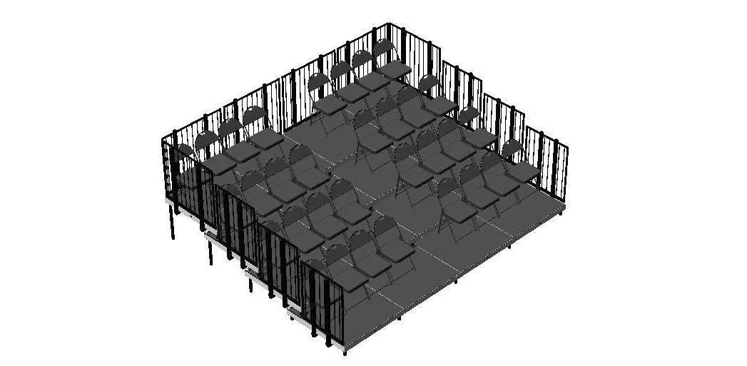 Portable Tiered Seating Kits using 4X4 Stage Modules