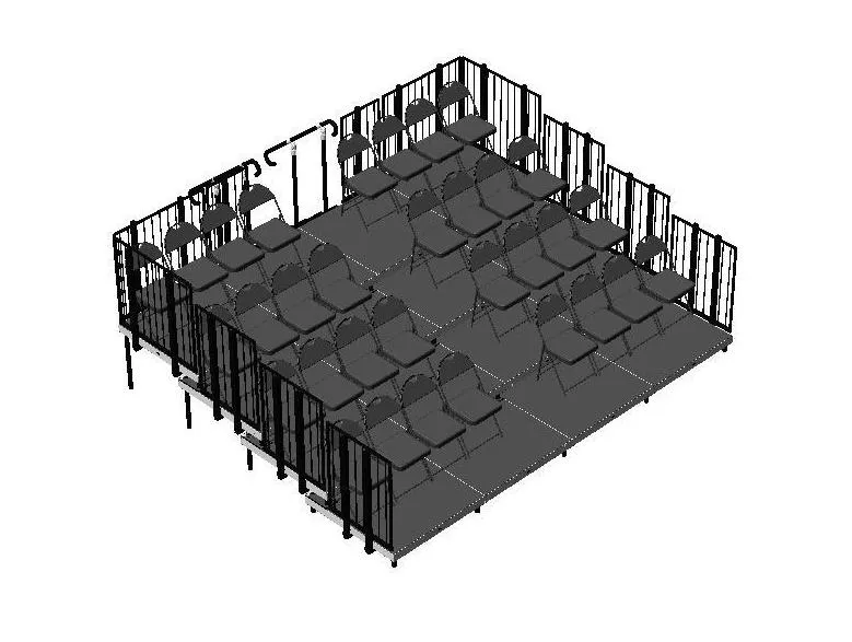 Portable Tiered Seating Kits using 4X4 Stage Modules