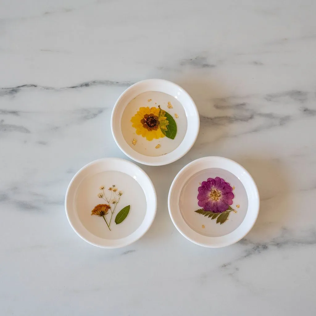 Pressed Floral Ceramic Dish