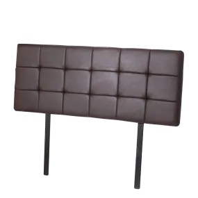 PU Leather Queen Bed Deluxe Headboard Bedhead - Brown