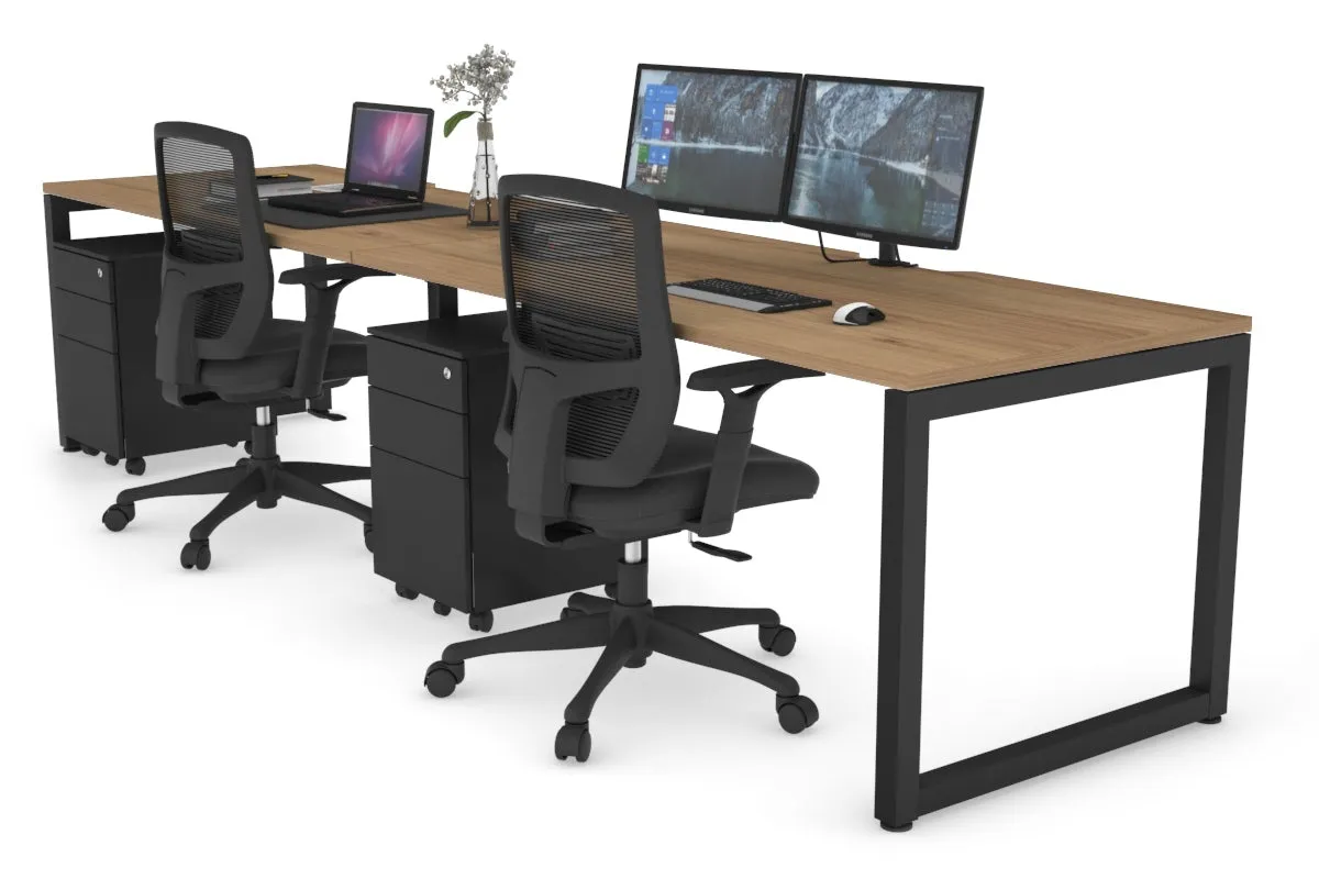 Quadro Loop Legs 2 Person Run Office Workstation [1200L x 800W with Cable Scallop]